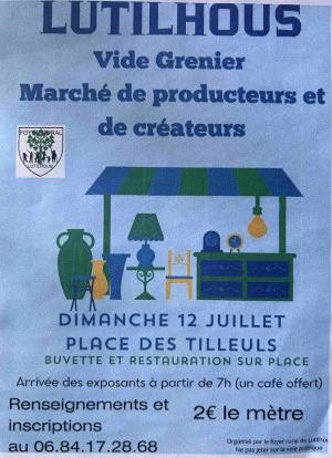 Affiche Vide Grenier Marché de producteurs et de créateurs 