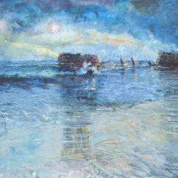 Les rochers du Goulumer - huile sur toile 54 x65