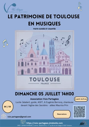 Affiche Le Patrimoine de Toulouse en musiques - Visite guidée chantée à deux voix
