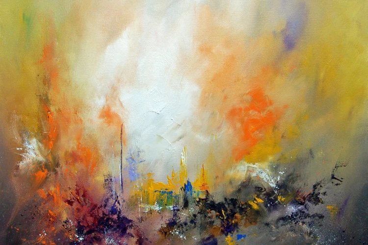 ECLATS D AUTOMNE - ACRYLQIE SUR TOILE - FORMAT 60X60CM