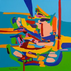 abstrait sans titre - acrylique sur toile 70 X70