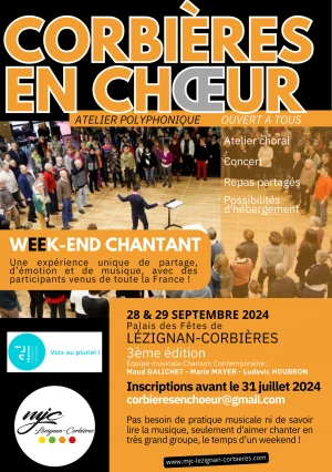 Affiche Week-end chantant Corbières en choeur