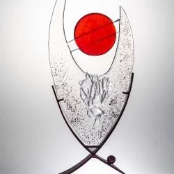 Trophée en verre ciselé - Artiste vitrailliste Danielle Plasse - St Géniès de Malgoirès - Gérald Kapski - Art & Studio 