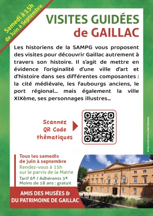 Affiche Visite guidée de Gaillac sur les traces de personnages célèbres par Alain SORIANO, Andrée CZERNY et Jean-Pierre VALAT