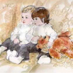 Portrait des jumeaux Witter - Aquarelle