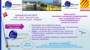 Affiche Matinale Secrétaires-Assistants(es) Indépendants(es) avec la participation de la FFMAS Entrepreneuriat
