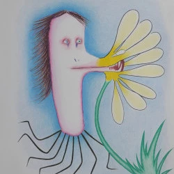 "337" - 2025, crayon de couleur sur papier, 55 x 65 cm - Virginie Loze 