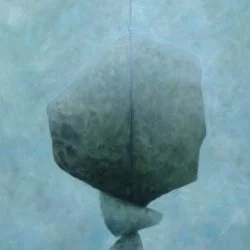 Sur le fil 07-17 - Huile sur toile, 60x40 cm, 2017 - Michel Brissaud 