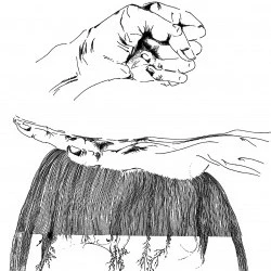 Point Terre - dessin au trait - 50 x 65 cm - Catherine Ornon 