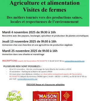 Affiche Agriculture et alimentation - Visites de fermes