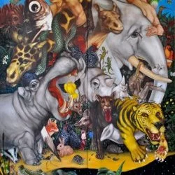 L'empire de l'enfant - Hule sur toile, 180 x 140 cm - Bertrand Joliet / ADAGP 
