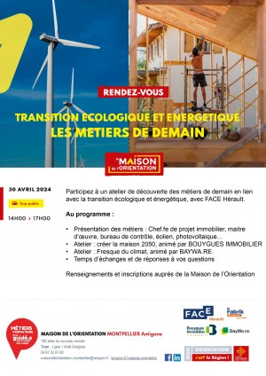 Affiche Transition écologique et énergétique : Les métiers de demain