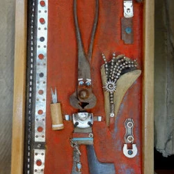 Lapin malin - 39 X 22 X 4 cm, cadre à partir d'une tenaille