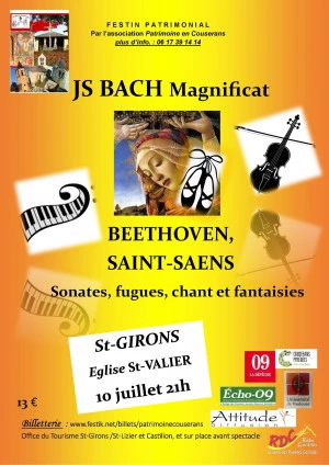 Affiche Bach, Beethoven, Saint-Saëns … Sonates, fugues, chant et fantaisies