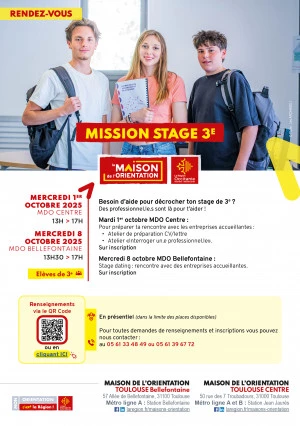 Affiche Mission stage de 3e (Préparation + stage dating)