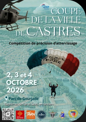 Affiche Coupe de la ville de Castres de précision d'atterrissage de parachutisme