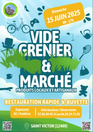 Affiche Vide grenier et marché à Saint-Victor