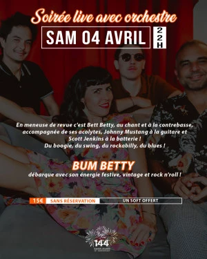 Affiche Soirée dansante avec l'orchestre BUM BETTY