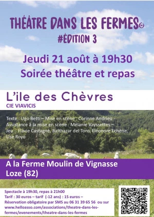 Affiche Théâtre dans les fermes - L'Ile des Chèvres