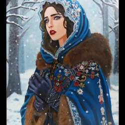 Ombre féline - Peinture sur bois, acrylique. Taille 21/28cm