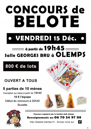 Affiche Concours de belote Olemps