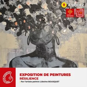 Affiche Exposition de peintures "Résilience" de Lidwine BOUSQUET