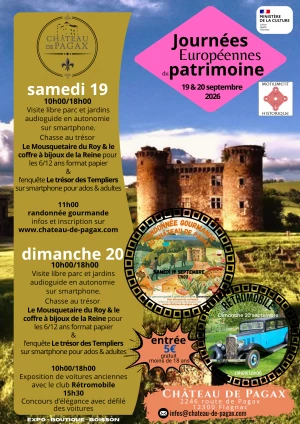 Affiche Journées Européennes du Patrimoine au Château de Pagax