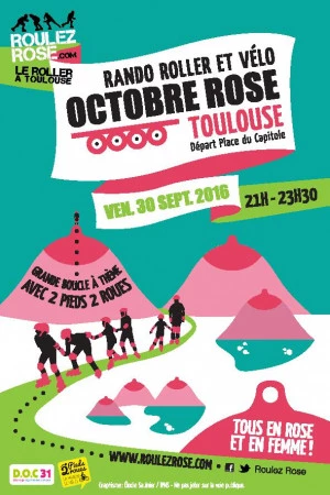 Affiche Randonnée roller Octobre Rose