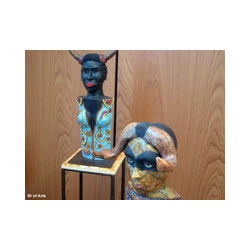 Arena et Buffalo - Bustes cuisson raku Arena 75cm 2015 et Buffalo 50cm 2015