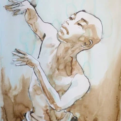 Buto - Encres sur papier, 65 x 50 cm - Sylvie Seigneuret 