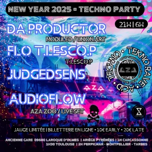 Affiche New Year 2025 • All Night TECHNO Party •