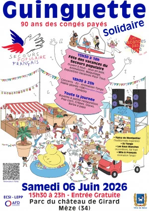 Affiche Guinguette Solidaire des 90 ans des congés payés