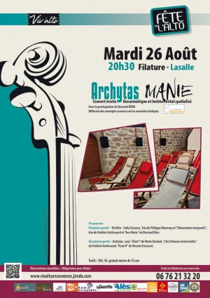 Affiche Archytas manie - Concert mixte Acousmatique et Instrumental spatialisé