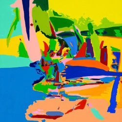 abstrait sans titre - acrylique sur toile 50X70