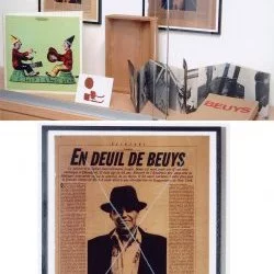 X/Beuys - Détail, tirages photo, craie, multiples de Beuys, exposition au Bremen Weserburg Museum - © Bettina Brach 