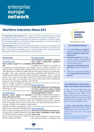 Affiche Entreprise Europe Network / Newsletter maritime