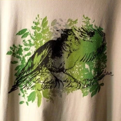 Le merle moqueur - Sérigraphie deux passages sur textile