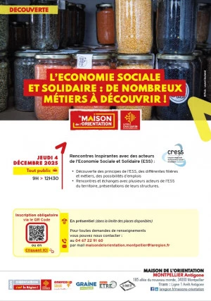 Affiche L'Economie Sociale et Solidaire : de nombreux métiers à découvrir !