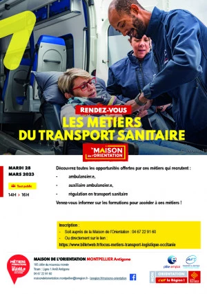 Affiche LES METIERS DU TRANSPORT SANITAIRE