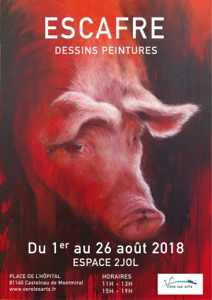 Affiche ESCAFRE, DESSINS PEINTURES, exposition