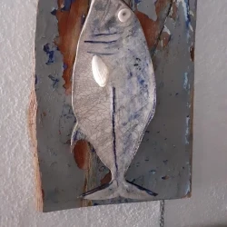 CARANGUE - BOIS DE BATEAU CERAMIQUE RAKU COQUILLAGES - 200 