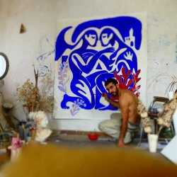 Le baiser - Peinture sur toile 180X180cm - Maxime Gralet 