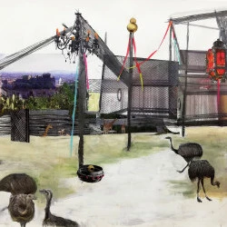 Sans titre - Technique mixte sur papier/111x150cm/2022 - Thilleli Rahmoun 