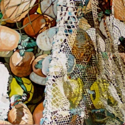 Bouchon filet - huile sur toile 100 X81 cm 1990