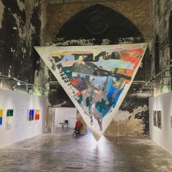 Port de Sète - Fòra Man (J.C. Codèrc & G. Marty) - Acrylique sur voile latine - J-C Codèrc 