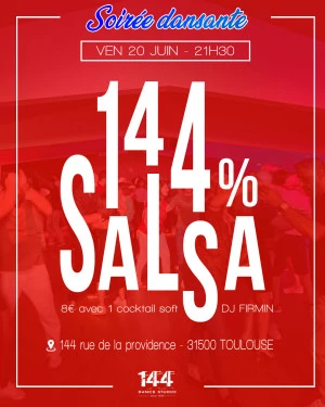 Affiche Soirée dansante 144% Salsa