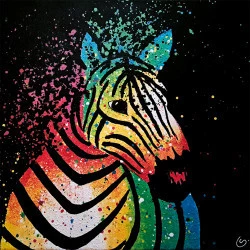 Unique mais pas si différent ! - Acrylique sur toile sur châssis 30x30cm - Sylvie Clain 