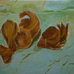 Encore une fois, les cheveux - Huile sur toile - Adagp 