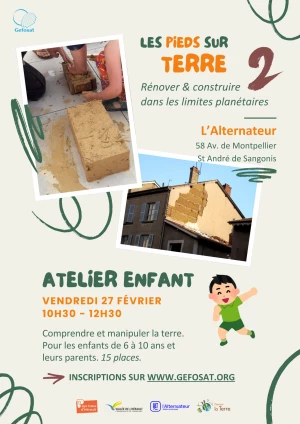 Affiche Atelier familles « terre et construction »