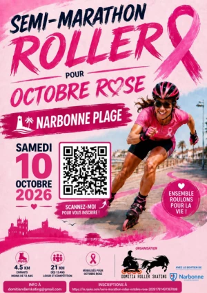 Affiche Semi-marathon Roller "Octobre Rose" : 2ème édition